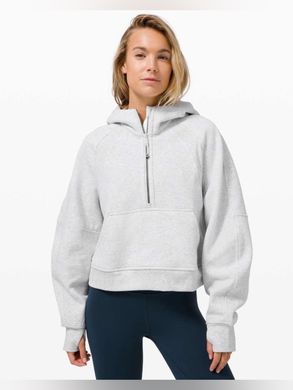 Lululemon Gray Scuba Oversized 1/2 Zip Hoodie | Size M/L